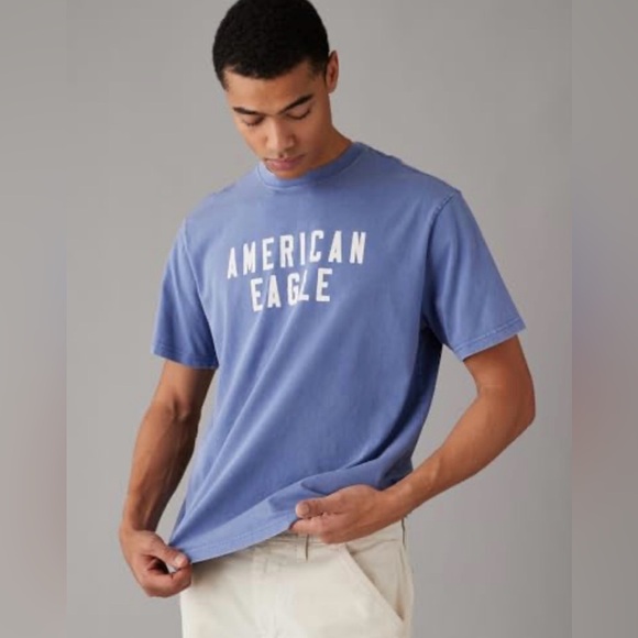 American Eagle Outfitters Other - American‎ Eagle Men’s Logo Graphic Tee Marble Blue Size XS